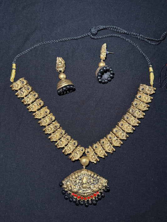 Terracotta Earring & Necklace Set | Handmade Lightweight Jewellery