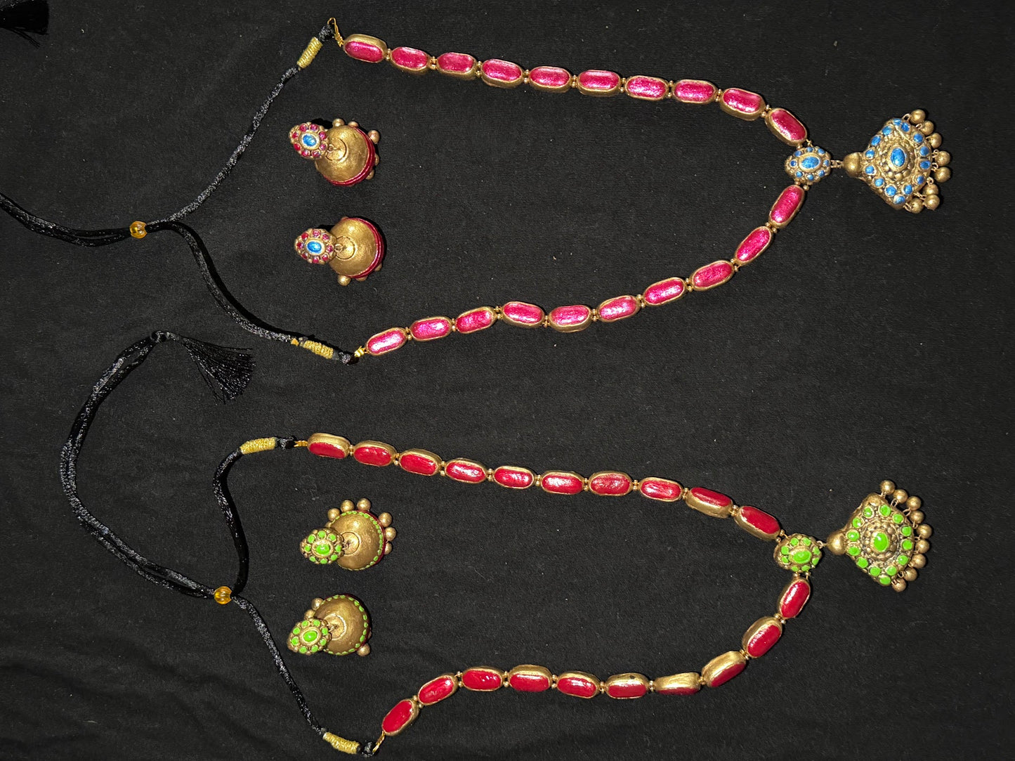 Terracotta Earring & Necklace Set | Handmade Lightweight Jewellery