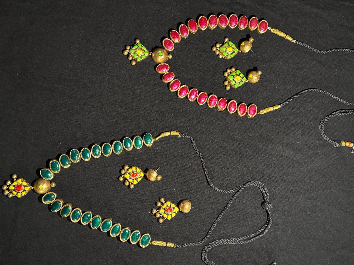 Terracotta Earring & Necklace Set | Handmade Lightweight Jewellery